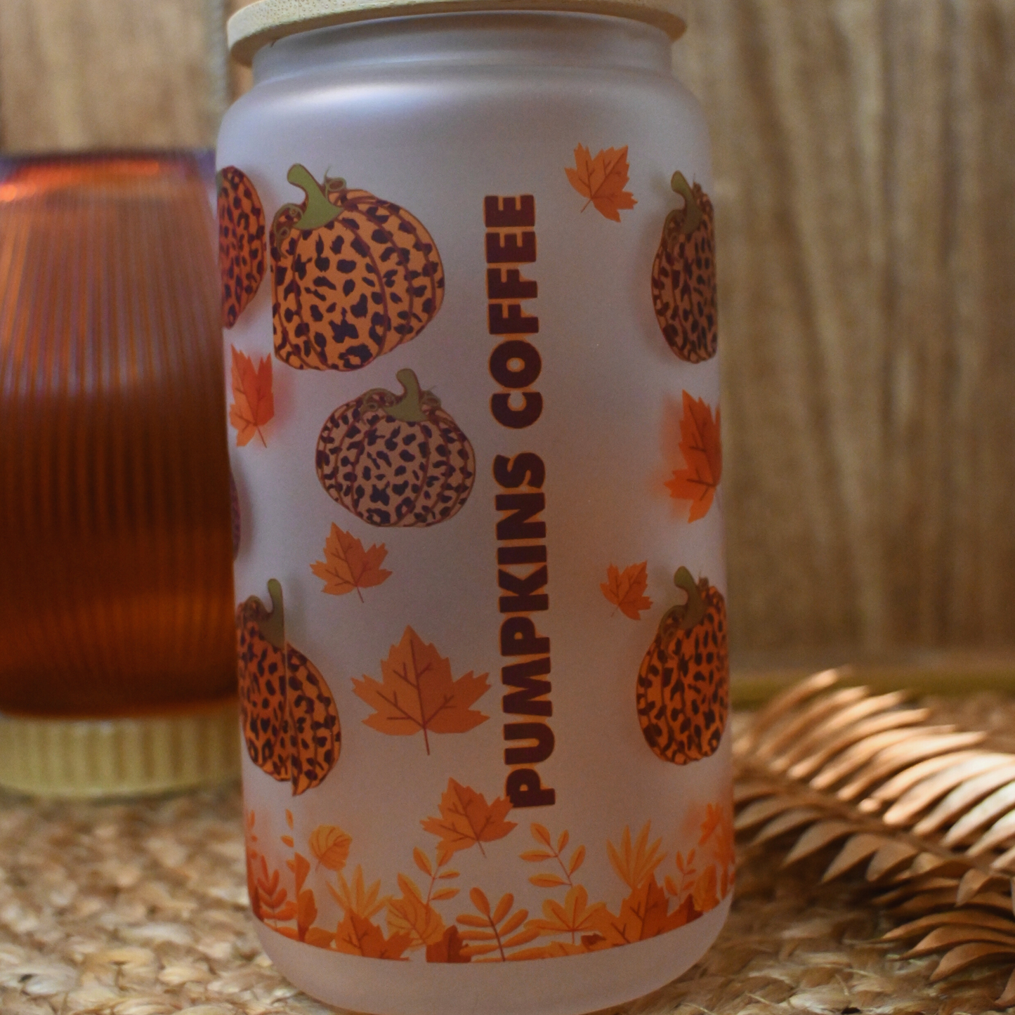 Tumbler Libbey Cup- Cheetah Pumpkin Spice