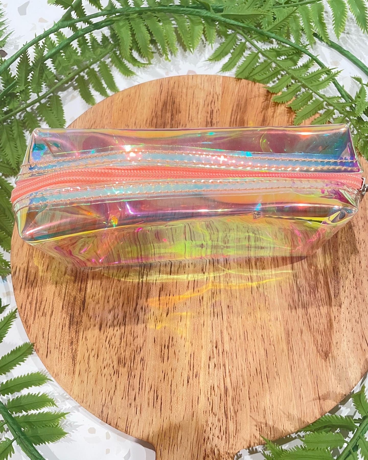 New Arrival- Holographic Pencil Zip Pouch - Mini Makeup pouch