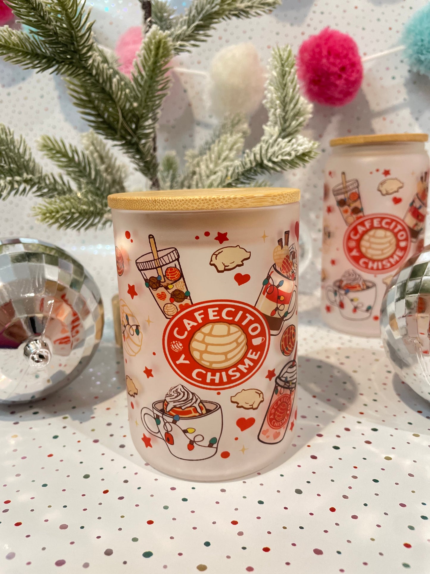 Tumbler Libbey Cup-Holiday Cafecito y Chisme
