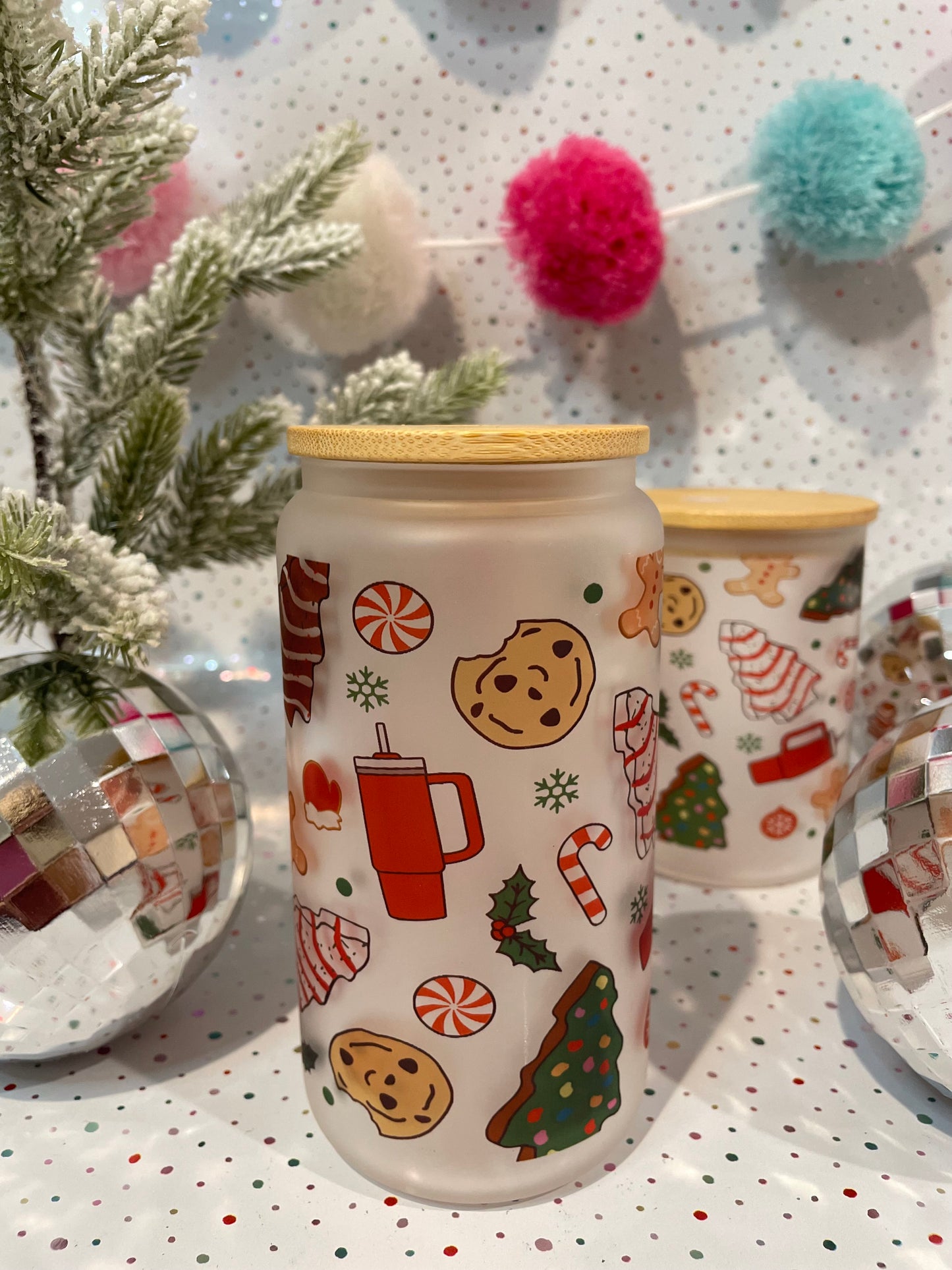 Tumbler Libbey Cup- Holiday Snack-ies