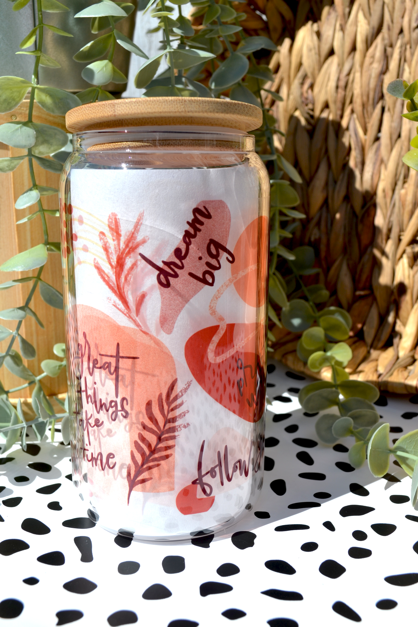 Custom/Personalized Cup - Mug/Libbey Cup/Glass - Boho Neutral Affirmations Cup