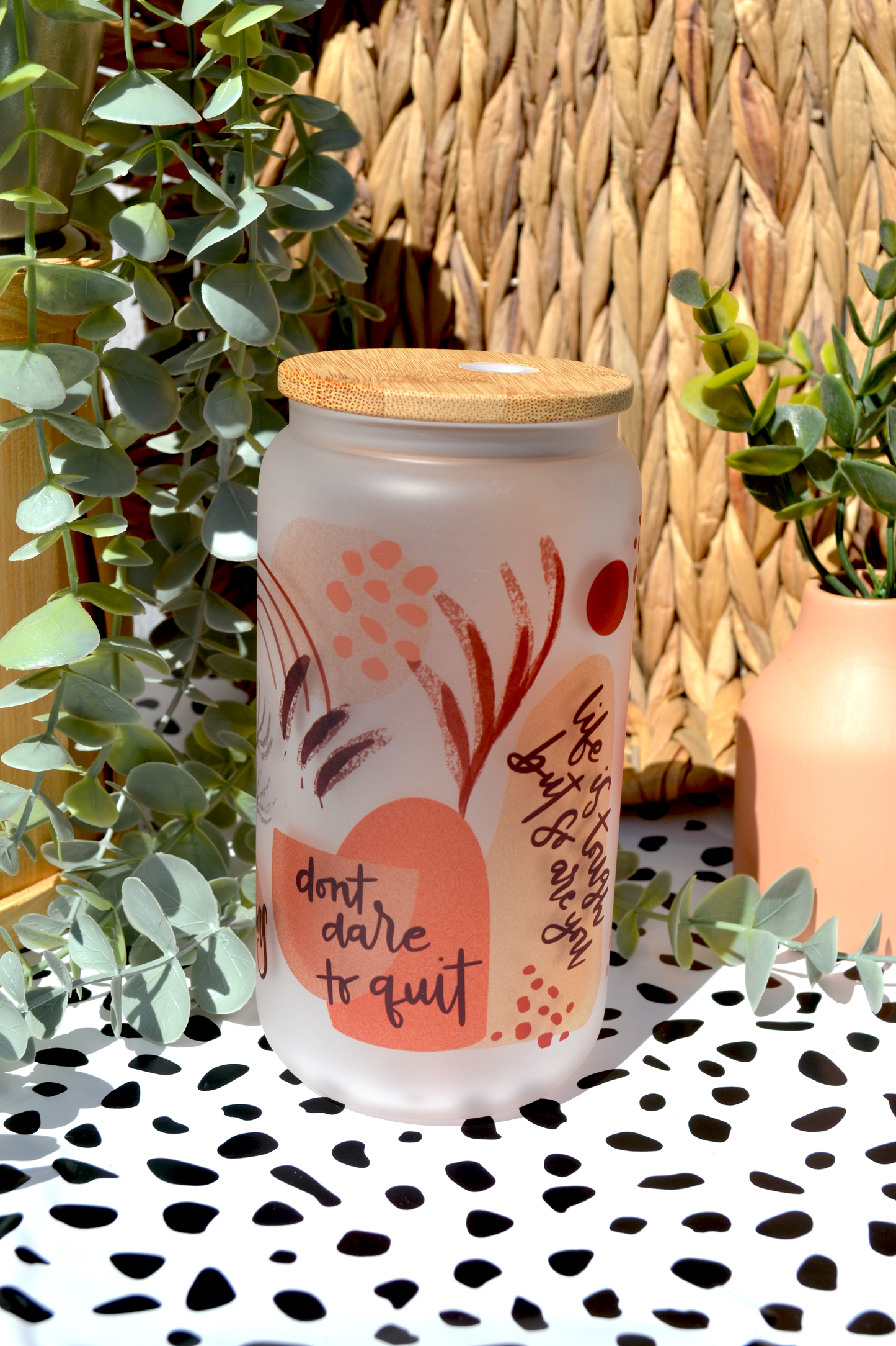 Custom/Personalized Cup - Mug/Libbey Cup/Glass - Boho Neutral Affirmations Cup