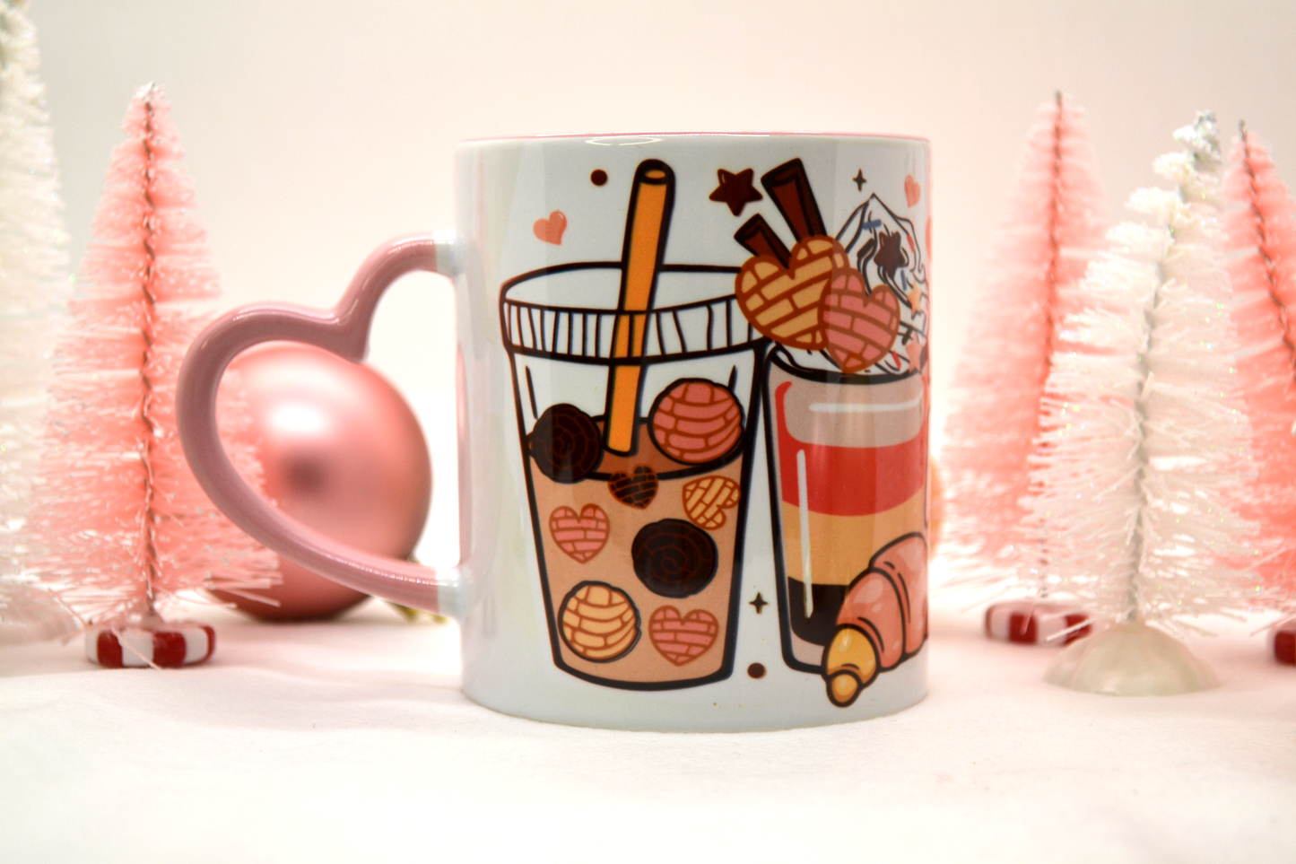 Pink Heart Mug - Cafecito y Chisme