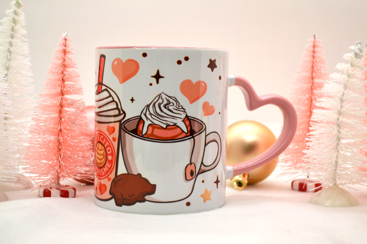 Pink Heart Mug - Cafecito y Chisme