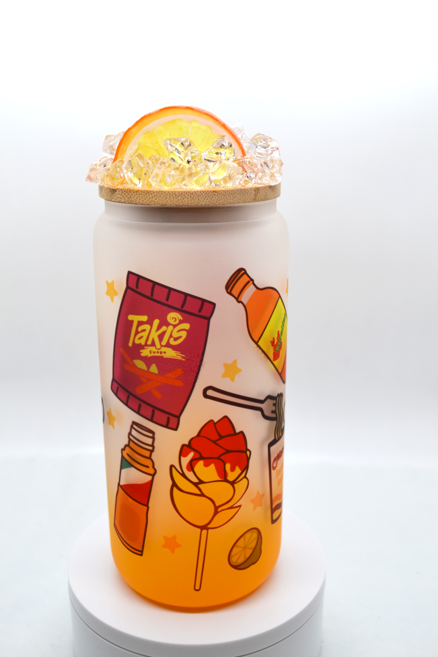 20oz Libbey Cup- Spicy Snacks with Ice Lid