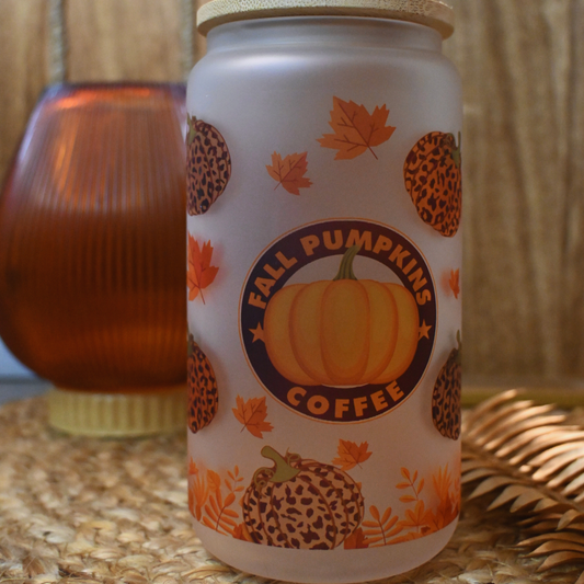Tumbler Libbey Cup- Cheetah Pumpkin Spice