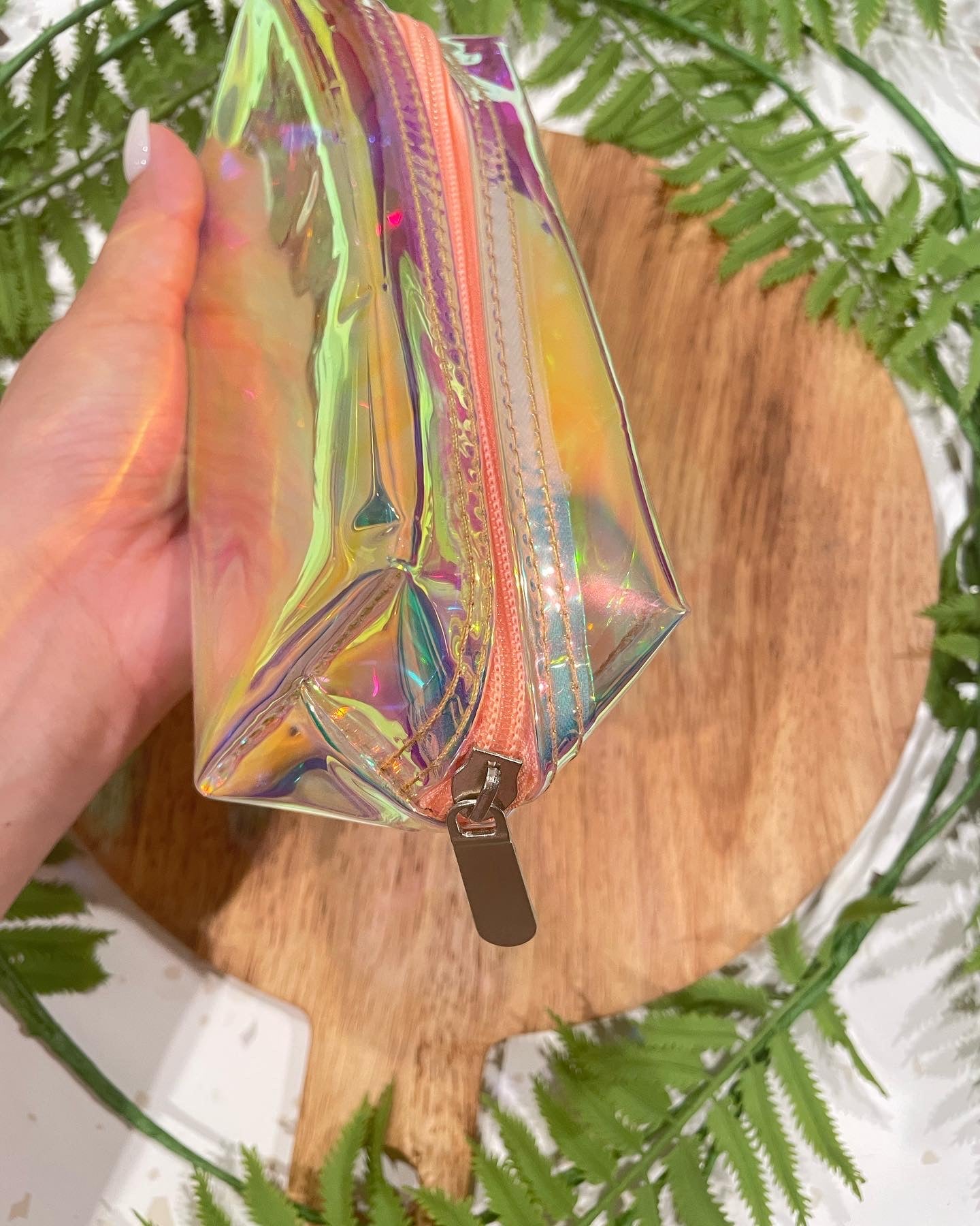 New Arrival- Holographic Pencil Zip Pouch - Mini Makeup pouch