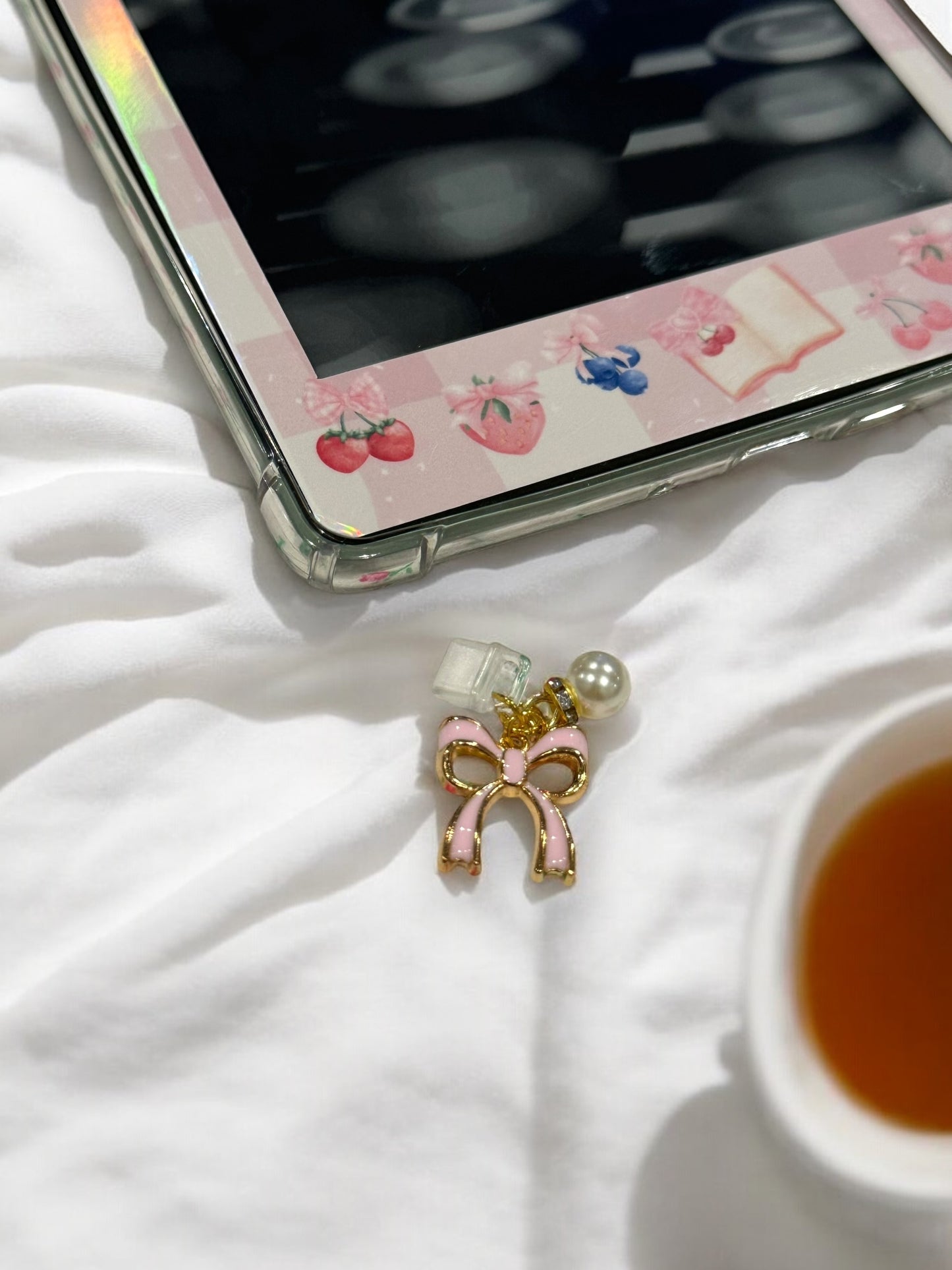 e-Reader and Phone Charm Dust Plug | Coquette soft girl aesthetic Kindle Charms| bookish gift for her | book accessories | Kindle Dust Plug