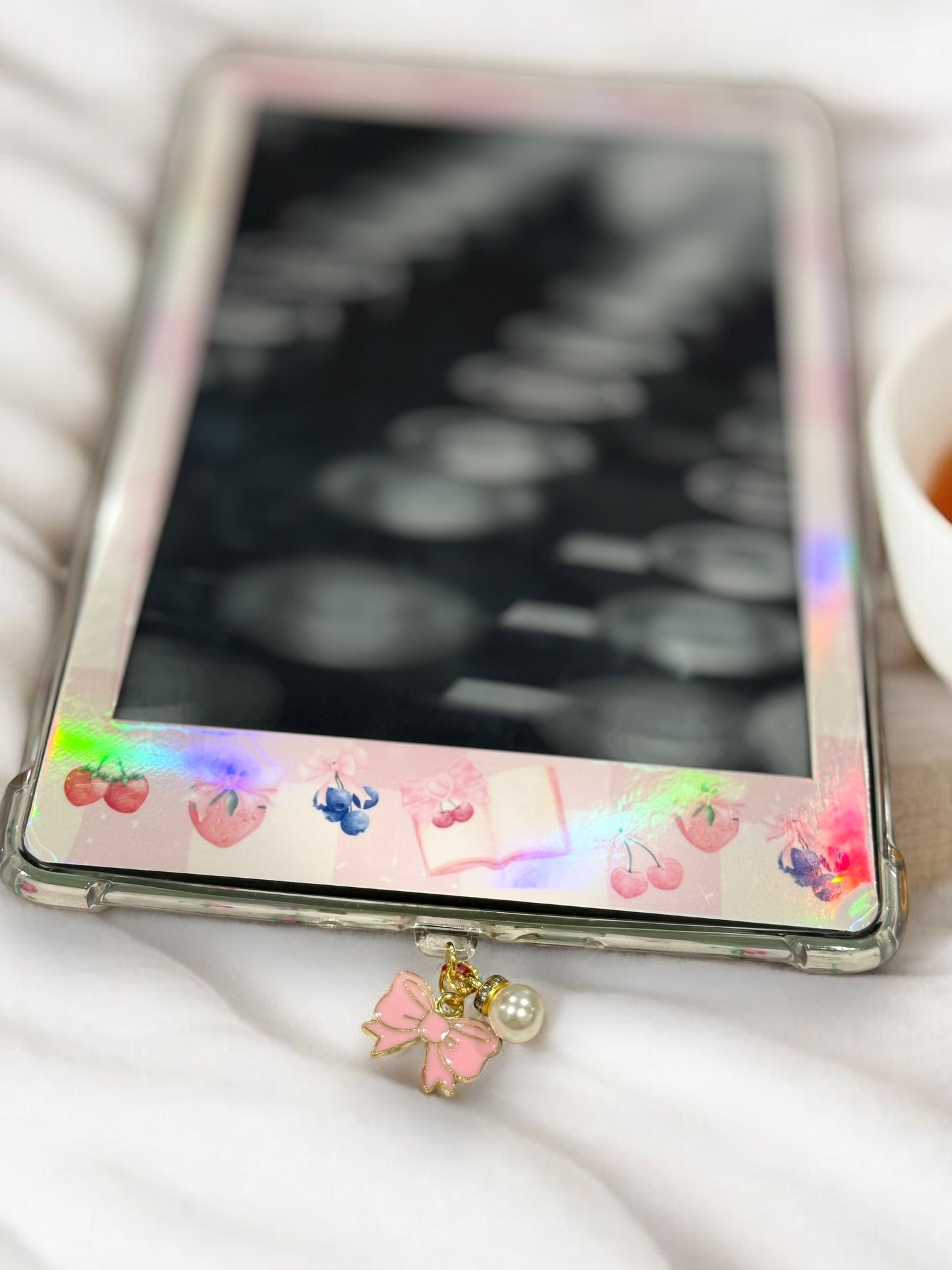 e-Reader and Phone Charm Dust Plug | Coquette soft girl aesthetic Kindle Charms| bookish gift for her | book accessories | Kindle Dust Plug