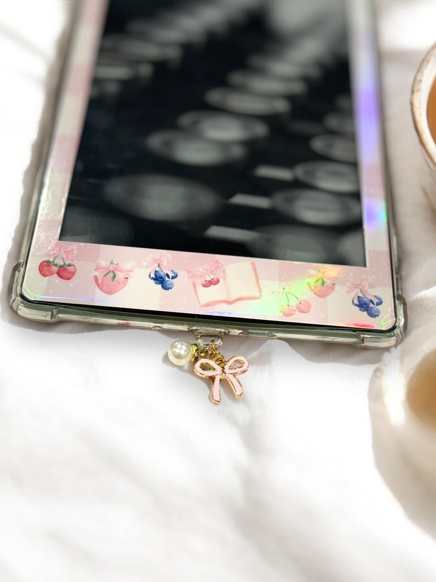 e-Reader and Phone Charm Dust Plug | Coquette soft girl aesthetic Kindle Charms| bookish gift for her | book accessories | Kindle Dust Plug