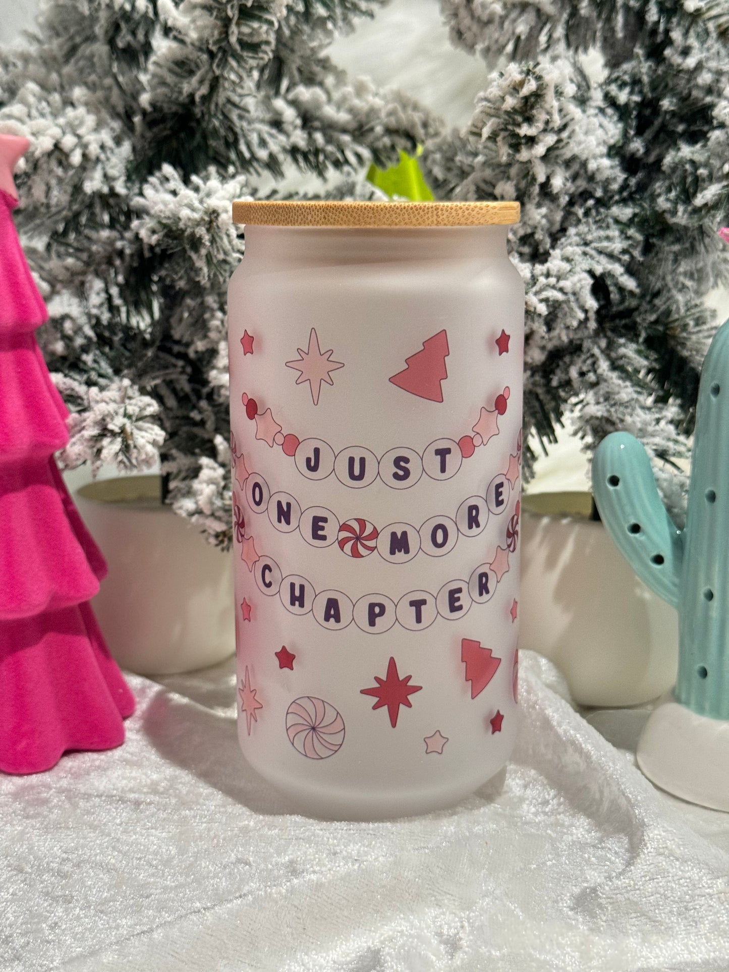 Just One More Chapter Christmas HOLIDAY Cup | Cozy Bookish Christmas |Holiday Aesthetic Gift |  Book Lover Gifts for her