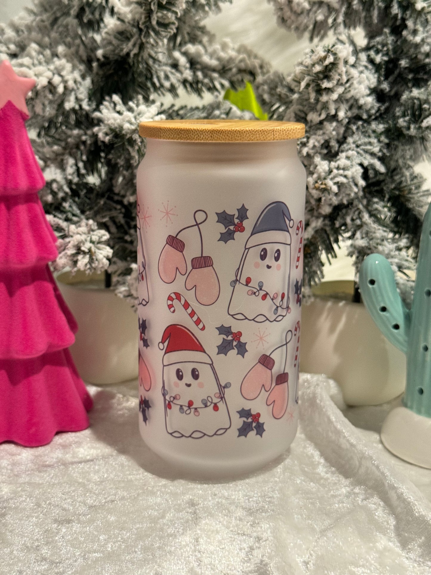 Ghostly Christmas Lights HOLIDAY Cup | Bookish Cozy Christmas |Holiday Aesthetic Gift | Book Lover Gift