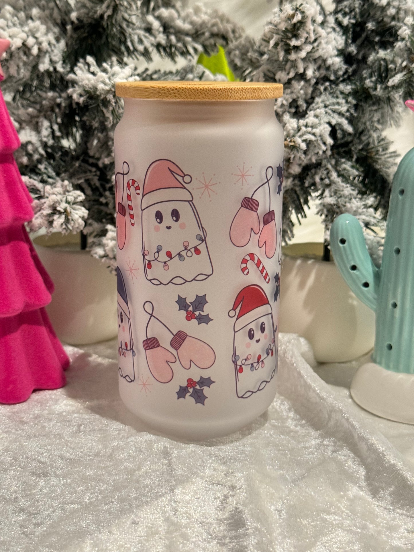 Ghostly Christmas Lights HOLIDAY Cup | Bookish Cozy Christmas |Holiday Aesthetic Gift | Book Lover Gift