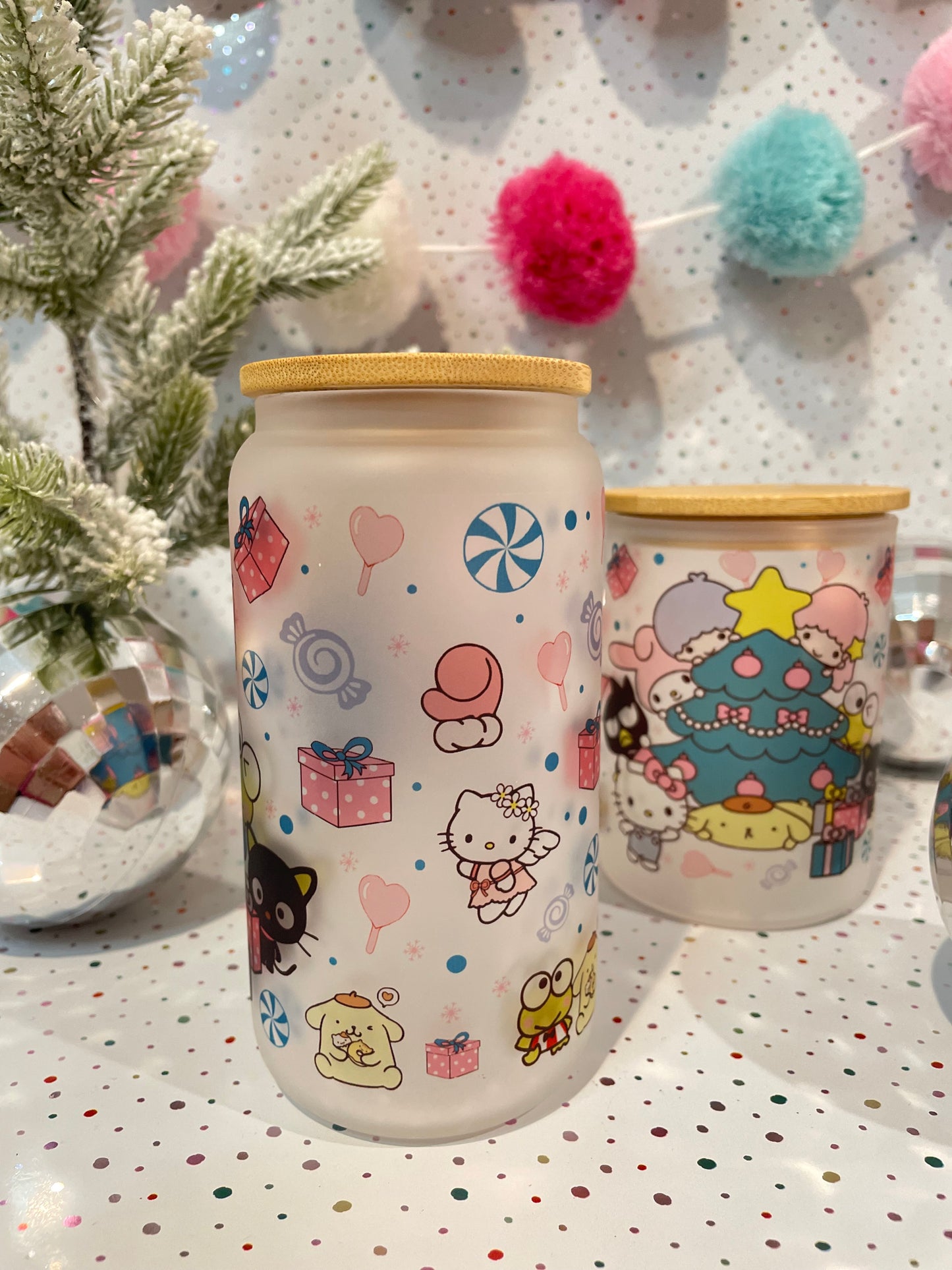 Tumbler Libbey Cup-Holiday Kitty and Friends