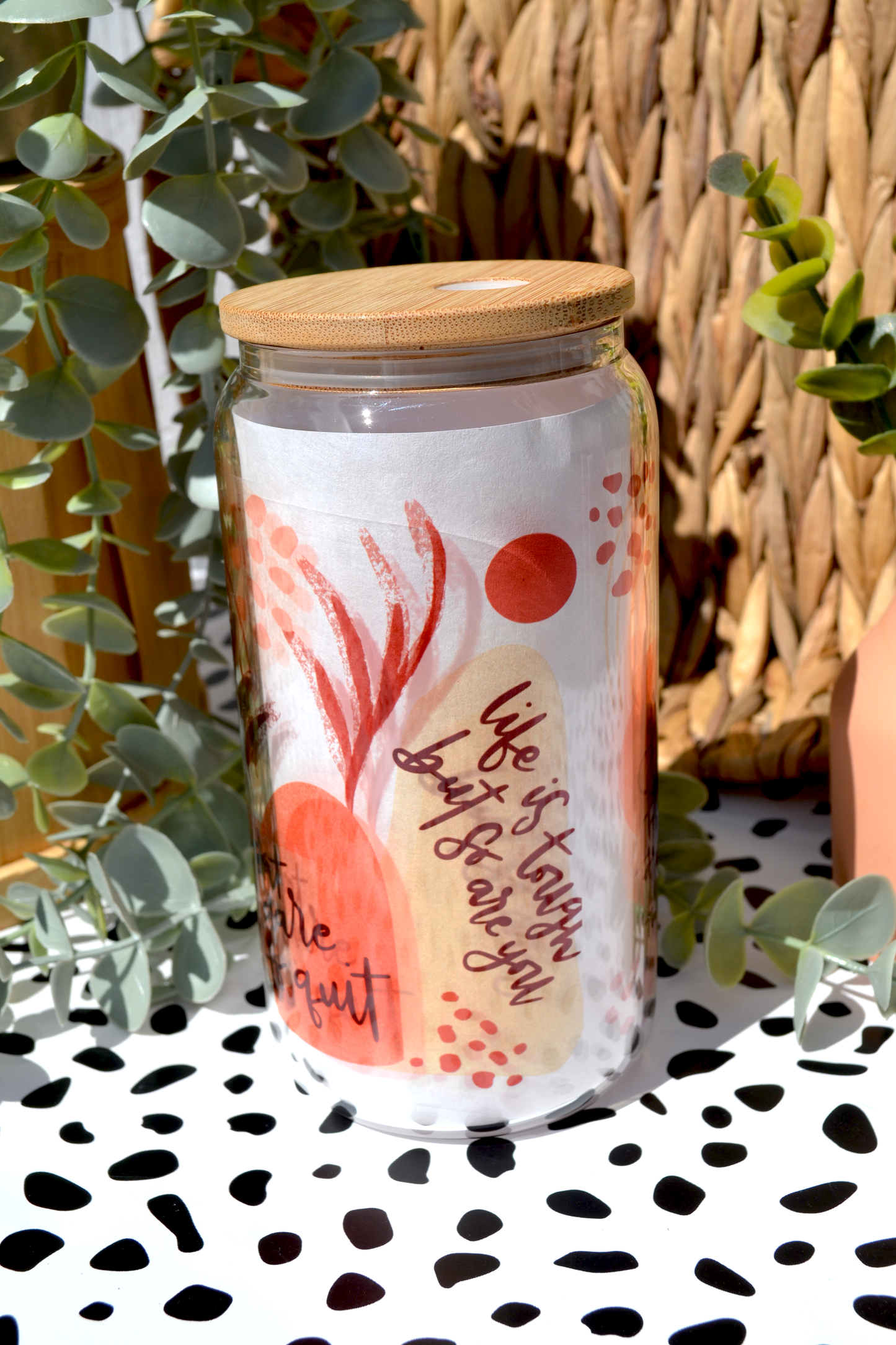 Custom/Personalized Cup - Mug/Libbey Cup/Glass - Boho Neutral Affirmations Cup