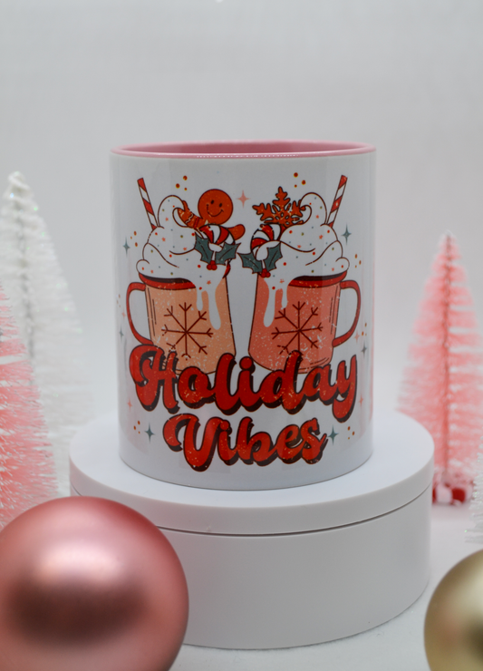 Pink Heart Mug- Holiday Vibes