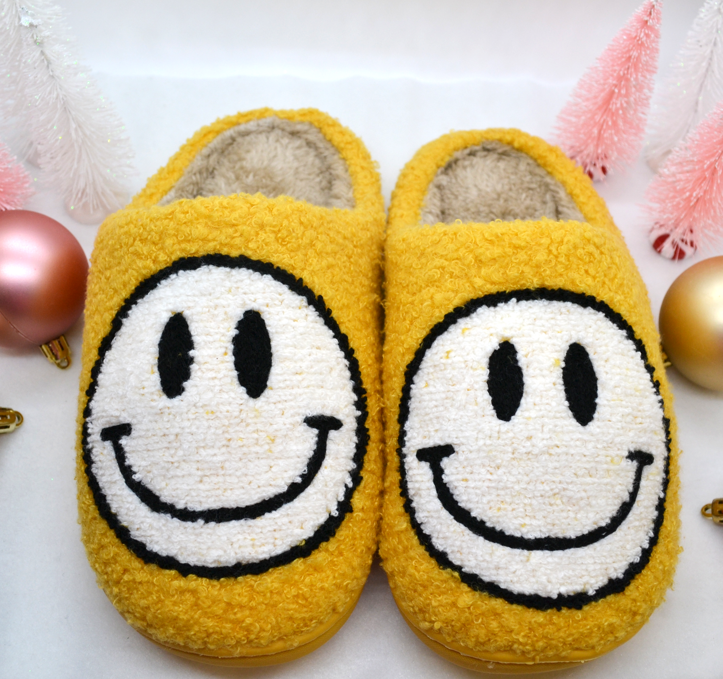 Cozy Slippers- Smiley Yellow