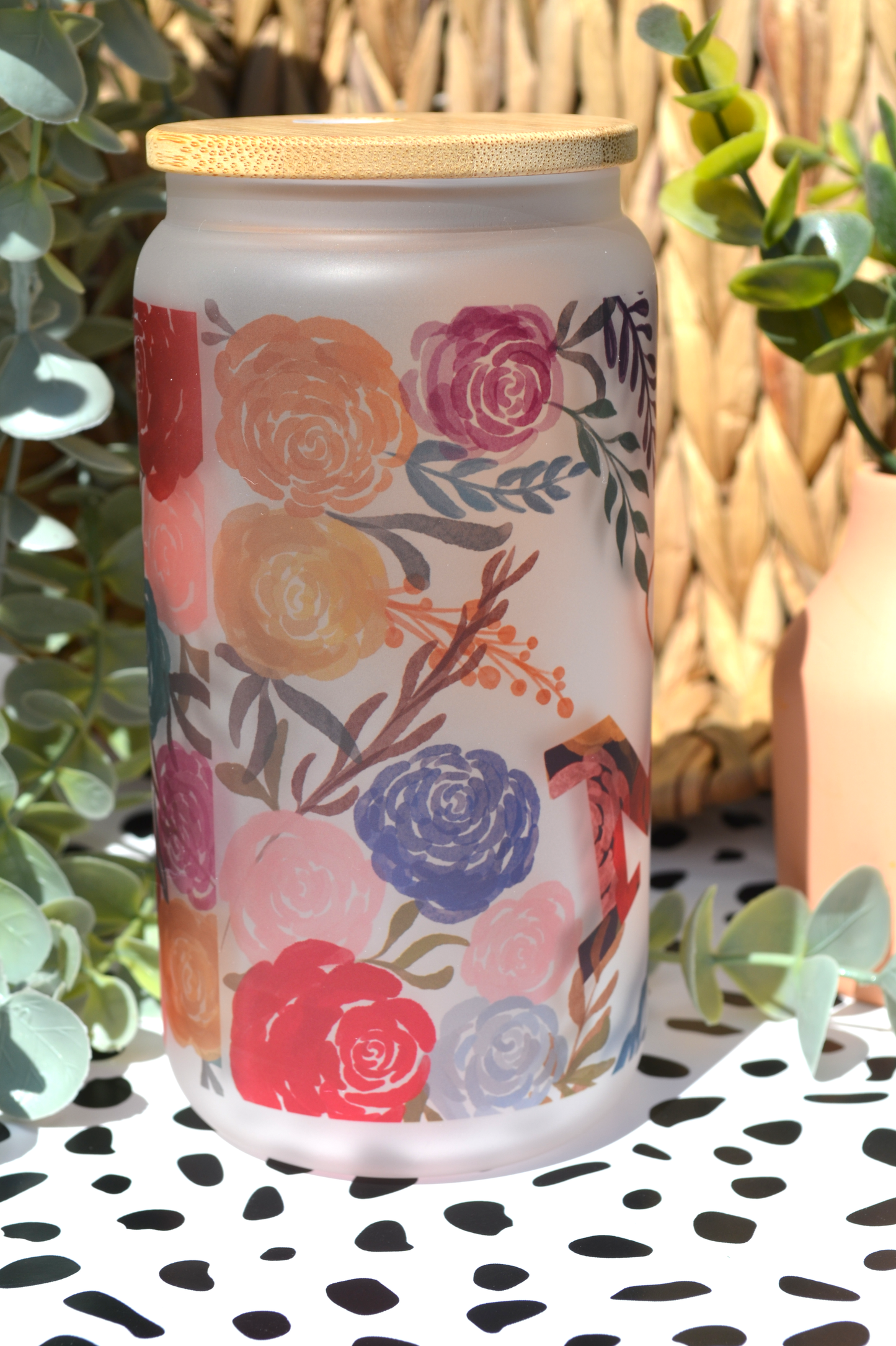Custom/Personalized Cup - 16 oz Libbey Cup -Soccer Mom Flowers Cup